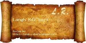 Langh Róbert névjegykártya